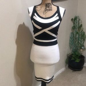 Bebe Black & White Dress